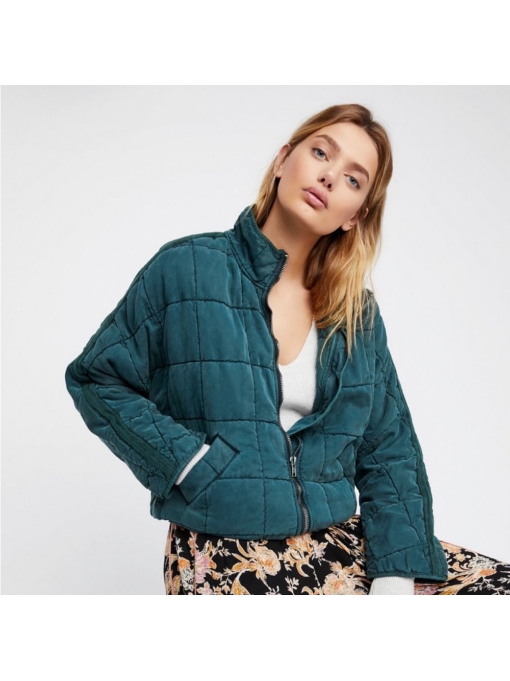Free People Dolman Quilted Knit Jacket